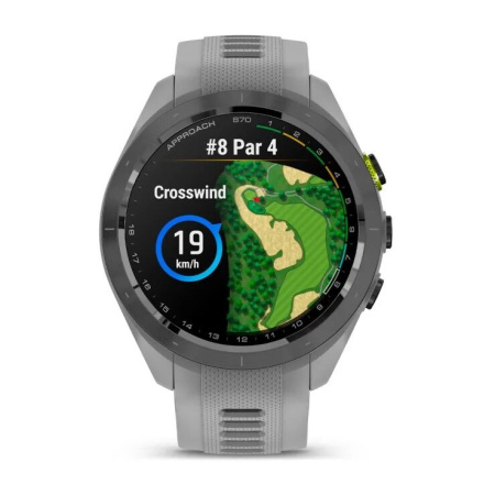 Garmin Approach S70 - 47 mm Black Ceramic Bezel with Powder Gray Silicone Band