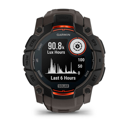 Мультиспортивные часы Garmin INSTINCT 3 Solar Black Charcoal Band, 50 mm