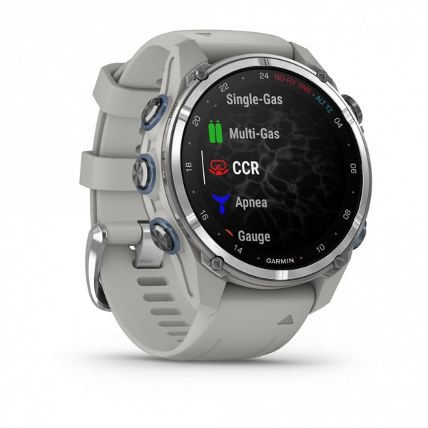 Мультиспортивные часы Garmin Descent MK3 43mm Stainless Steel with Fog Gray Band