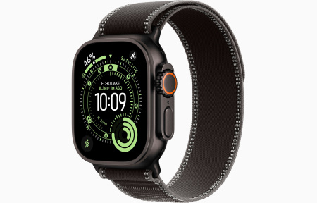 Apple Watch Ultra 3, 49mm, Black, Black Charcoal Trail Loop M/L