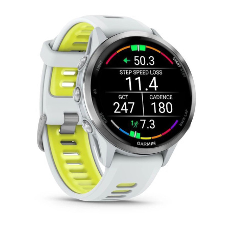 Мультиспортивные часы Garmin Forerunner 970 Titanium Whitestone with Amp Yellow Band