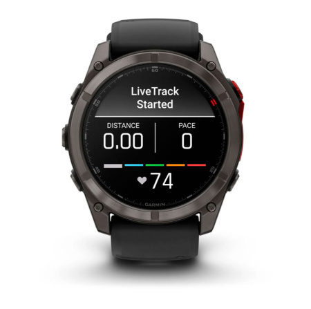 Умные часы Garmin Fenix 8 PRO, 51 мм, MicroLED, Sapphire, Carbon Gray DLC Titanium with Black/Pebble Gray Silicone Band фото
