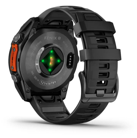 Умные часы Garmin Fenix 8, 47 мм, Amoled, Slate Gray with Black Silicone Band