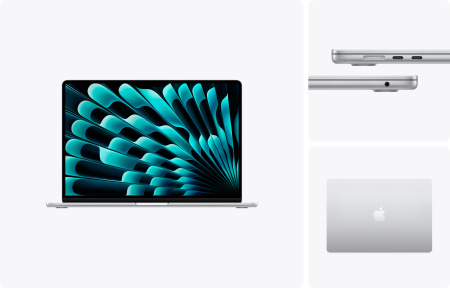 Фото Apple MacBook Air 15" (M5, 10C CPU, 10C GPU, 2026), 24 ГБ, 1 ТБ SSD, Silver (серебристый)