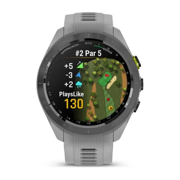 Garmin Approach S70 - 47 mm Black Ceramic Bezel with Powder Gray Silicone Band