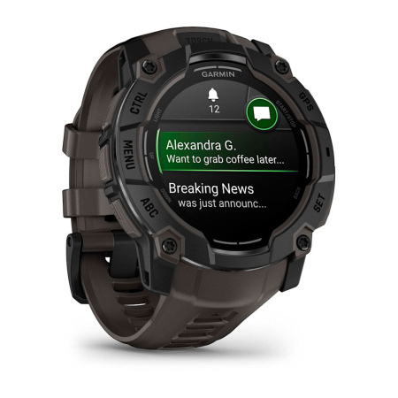 Мультиспортивные часы Garmin INSTINCT 3 AMOLED Black Charcoal Band, 50 mm