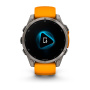Умные часы Garmin Fenix 8, 47 мм, Amoled Sapphire Titanium with Spark Orange/Graphite Silicone Band