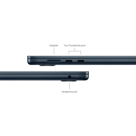 Apple MacBook Air 15" (M3, 8C CPU/10C GPU, 2024), 16 ГБ, 256 ГБ SSD, Midnight (полуночный черный)
