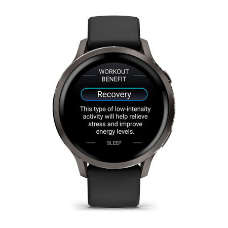 Мультиспортивные часы Garmin Venu 4, 41 мм, Slate with Black Silicone Band фото