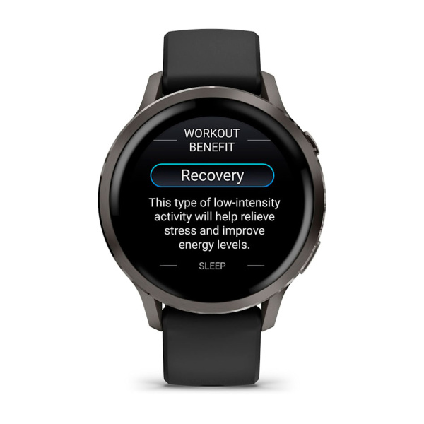 Мультиспортивные часы Garmin Venu 4, 41 мм, Slate with Black Silicone Band фото