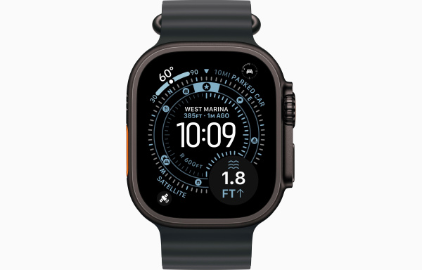 Apple Watch Ultra 3, 49mm, Black Titanium, Black Ocean Band, MF0J4