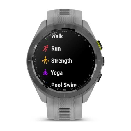 Garmin Approach S70 - 47 mm Black Ceramic Bezel with Powder Gray Silicone Band