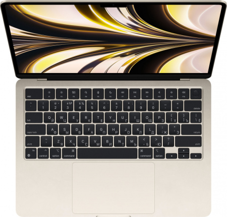 Apple MacBook Air 13" (M2, 8C CPU, 8C GPU, 2022), 8 ГБ, 512 ГБ SSD, Starlight («сияющая звезда»), русская клавиатура