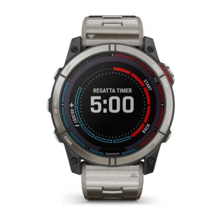 Мультиспортивные часы Garmin Quatix 7 Sapphire Solar титановый с серебристым титановым браслетом