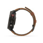 Умные часы Garmin Fenix 8, 51 мм Amoled, Sapphire Lens Carbon Grey DLC Tinanium With Chestnut Leather Band фото