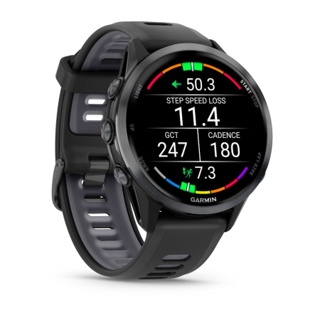 Часы Garmin Forerunner 970 Carbon Gray DLC Titanium Black / Translucent Whitestone Band