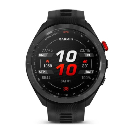 Garmin Approach S70 - 47 mm Black Ceramic Bezel with Black Silicone Band