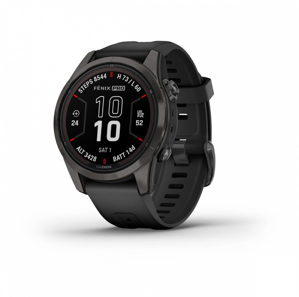 Мультиспортивные часы Garmin Fenix 7S Pro Sapphire Solar Carbon Gray