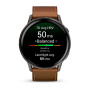 Мультиспортивные часы Garmin Venu 4, 45 мм, Slate with Black Silicone Band and Brown Leather Band фото