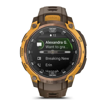 фотоМультиспортивные часы Garmin Instinct Crossover AMOLED Bronze/Sunburst