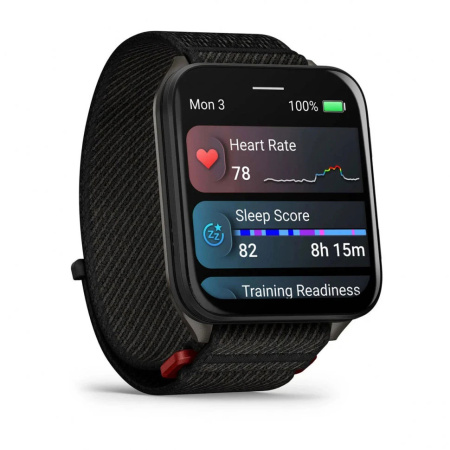 Мультиспортивные часы Garmin Venu X1 Black with Slate Titanium Caseback and Black ComfortFit Nylon Band фото