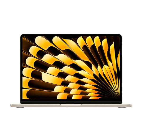 Apple MacBook Air 13" (M3, 8C CPU, 10C GPU, 2024), 16 ГБ, 256 ГБ SSD, Starlight («сияющая звезда»)
