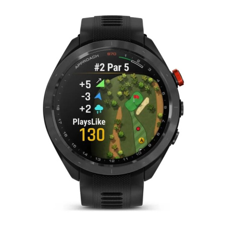 Garmin Approach S70 - 47 mm Black Ceramic Bezel with Black Silicone Band