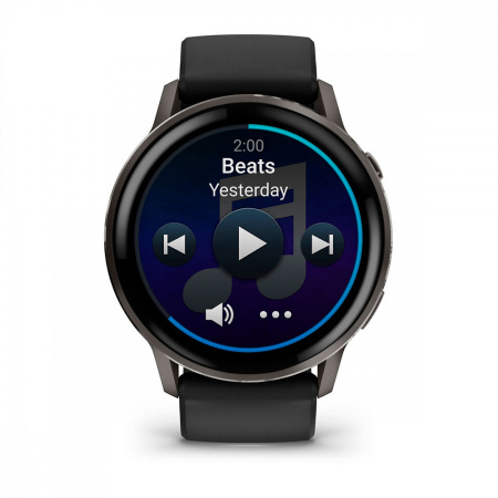 Мультиспортивные часы Garmin Venu 4, 45 мм, Slate with Black Silicone Band фото