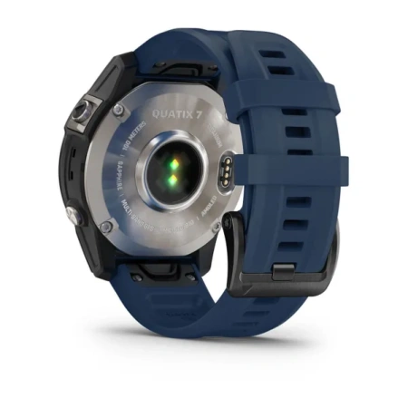 Мультиспортивные часы Garmin Quatix 7 Sapphire титановый с синим силиконовым ремешком