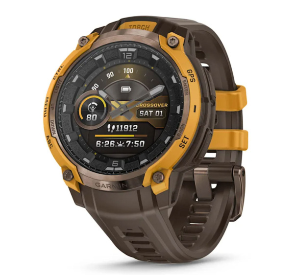 фотоМультиспортивные часы Garmin Instinct Crossover AMOLED Bronze/Sunburst