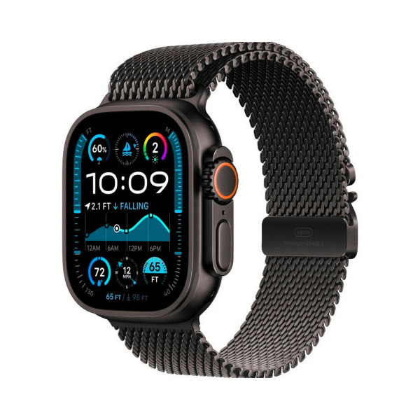 Apple Watch Ultra 2, 49mm, Black Titanium Case, Black Milanese Loop L, MX5V3N